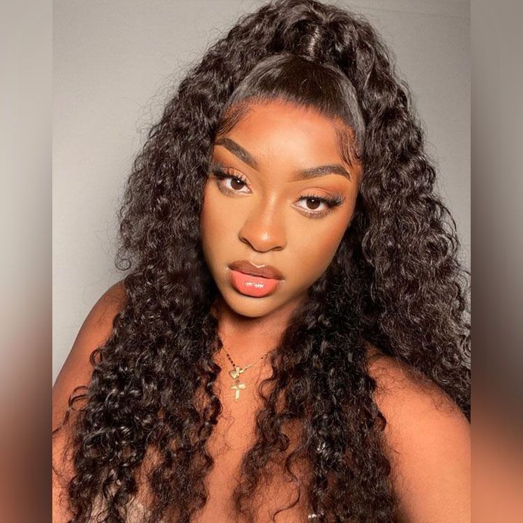 QVR Glueless 5x5 HD Lace Closure Deep Wave Wig Human Hair Undetectable Lace Wig - Image 4