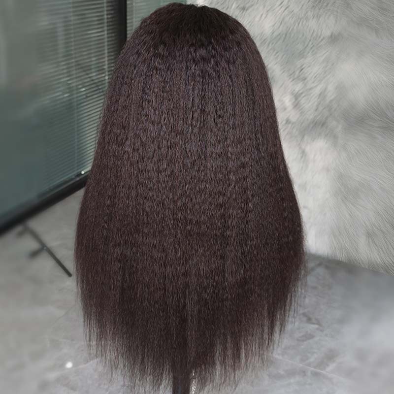 QVR Glueless Curly Edge Kinky Straight 13x4/13x6 Transparent Lace Front Human Hair Wigs - Image 7