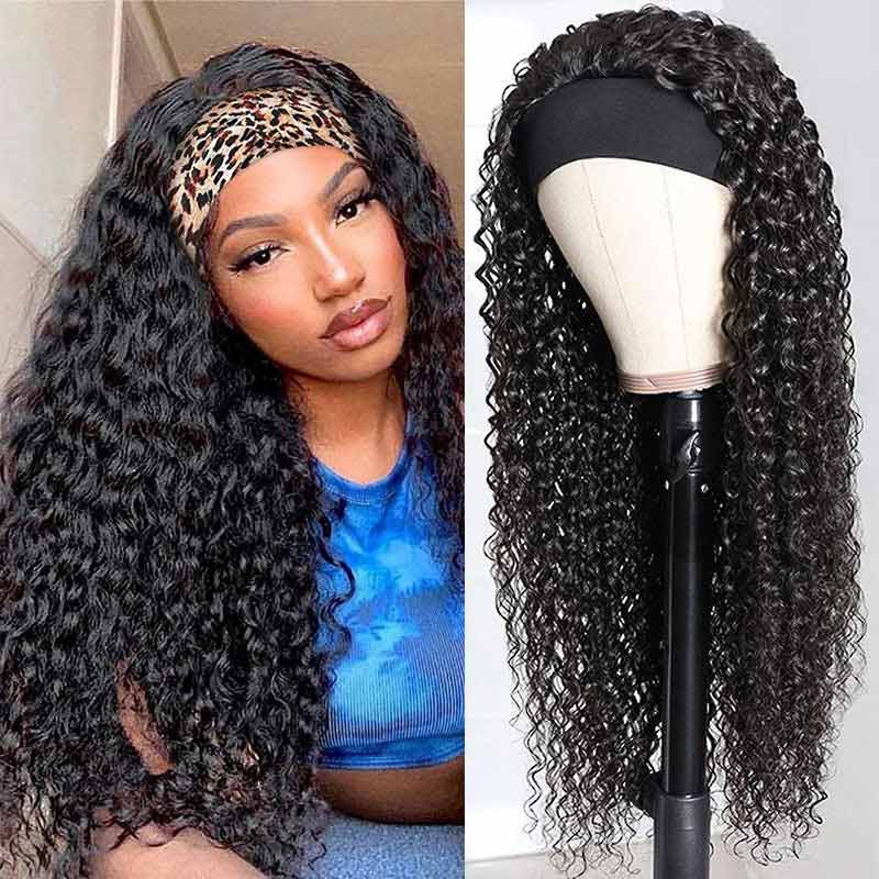 QVR Glueless Deep Wave Headband Wig Human Hair Wear and Go Wigs Natural Looking - Image 3