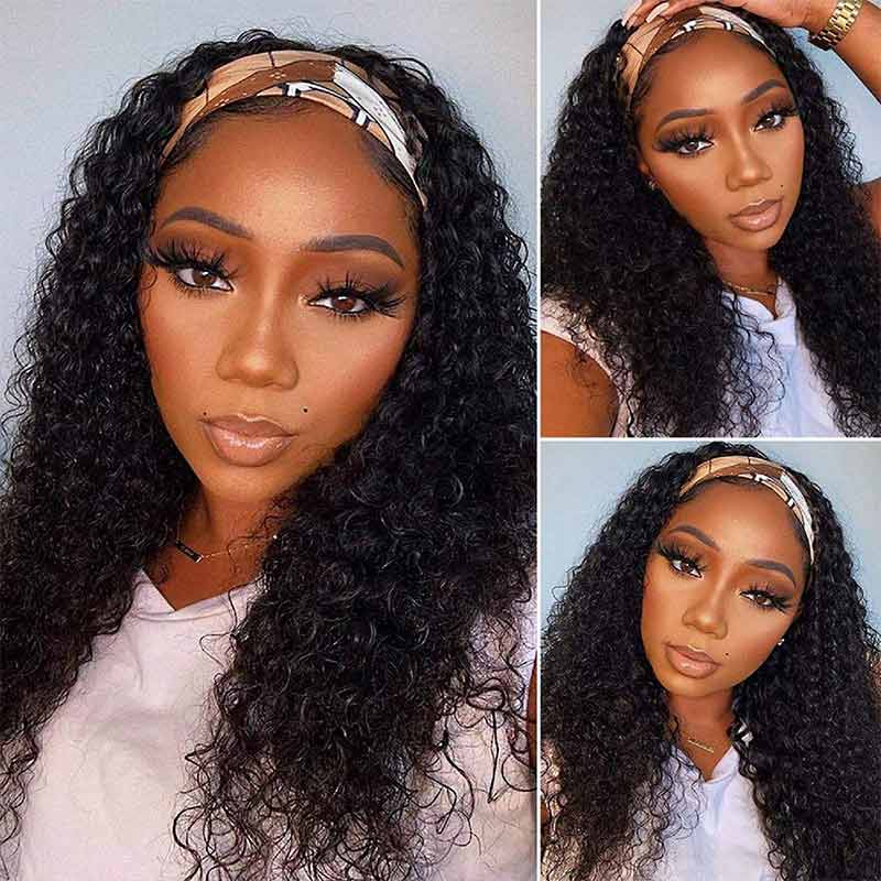 QVR Glueless Deep Wave Headband Wig Human Hair Wear and Go Wigs Natural Looking - Image 4