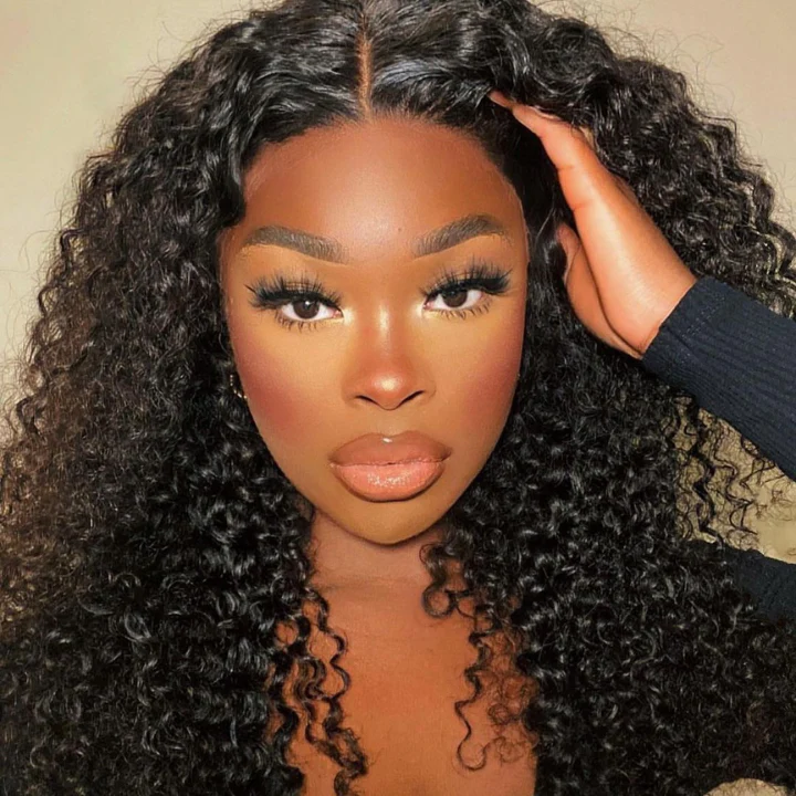 QVR Pre-plucked Undetectable 13x4/4x4/13x6 Transparent Lace Frontal Wig Kinky Curly Human Hair Wig - Image 8