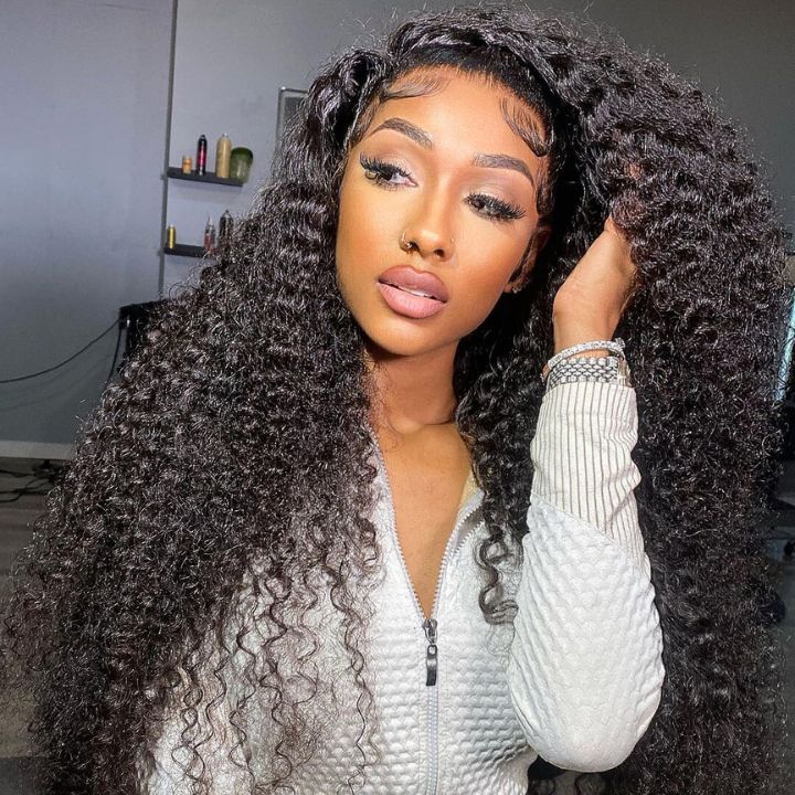 QVR Glueless Jerry Curly HD Lace 13x4 Lace Front Wigs Natural Black Human Hair Wig Beginner-Friendly - Image 2