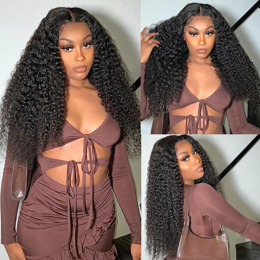 QVR Glueless Jerry Curly HD Lace 13x4 Lace Front Wigs Natural Black Human Hair Wig Beginner-Friendly - Image 3