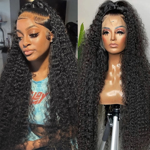 QVR Glueless Jerry Curly HD Lace 13x4 Lace Front Wigs Natural Black Human Hair Wig Beginner-Friendly - Image 4
