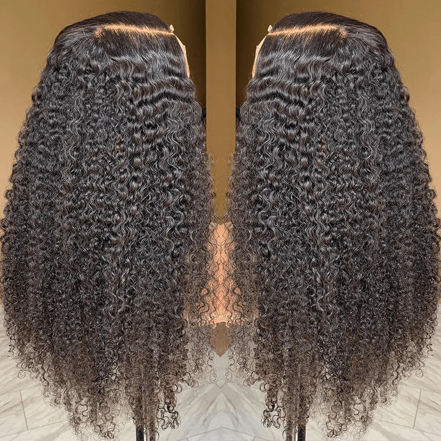 QVR Glueless Jerry Curly HD Lace 13x4 Lace Front Wigs Natural Black Human Hair Wig Beginner-Friendly - Image 5