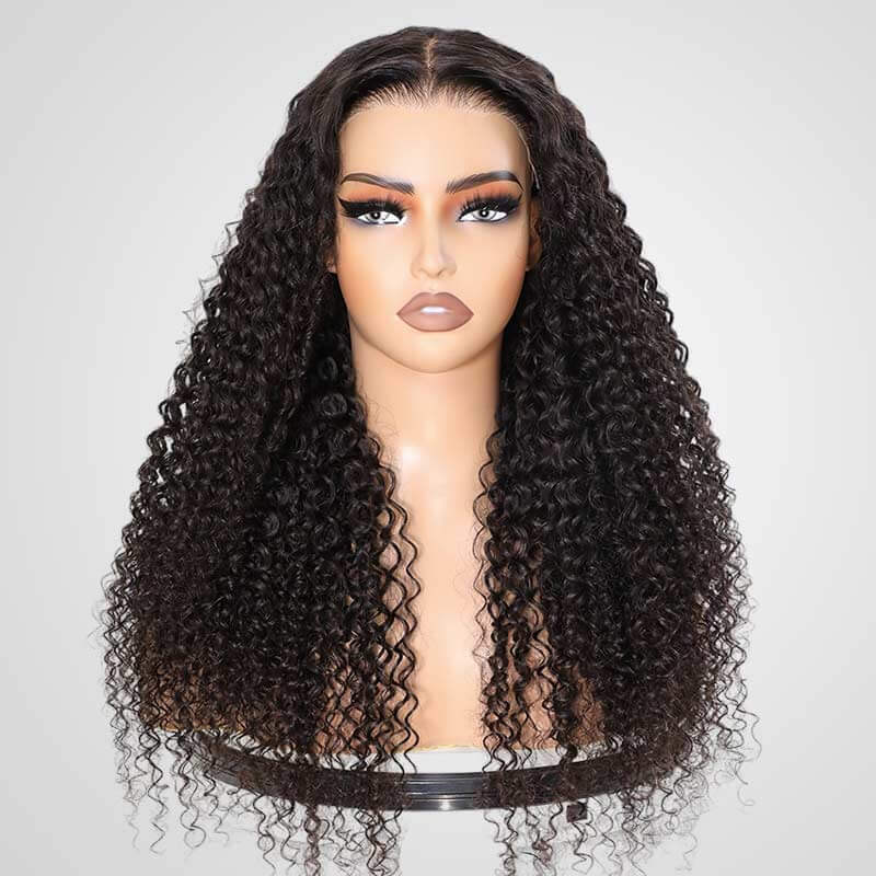 QVR Glueless Jerry Curly Pre-Bleached 7x5 Lace Wig with Pre-plucked Hairline - Image 3
