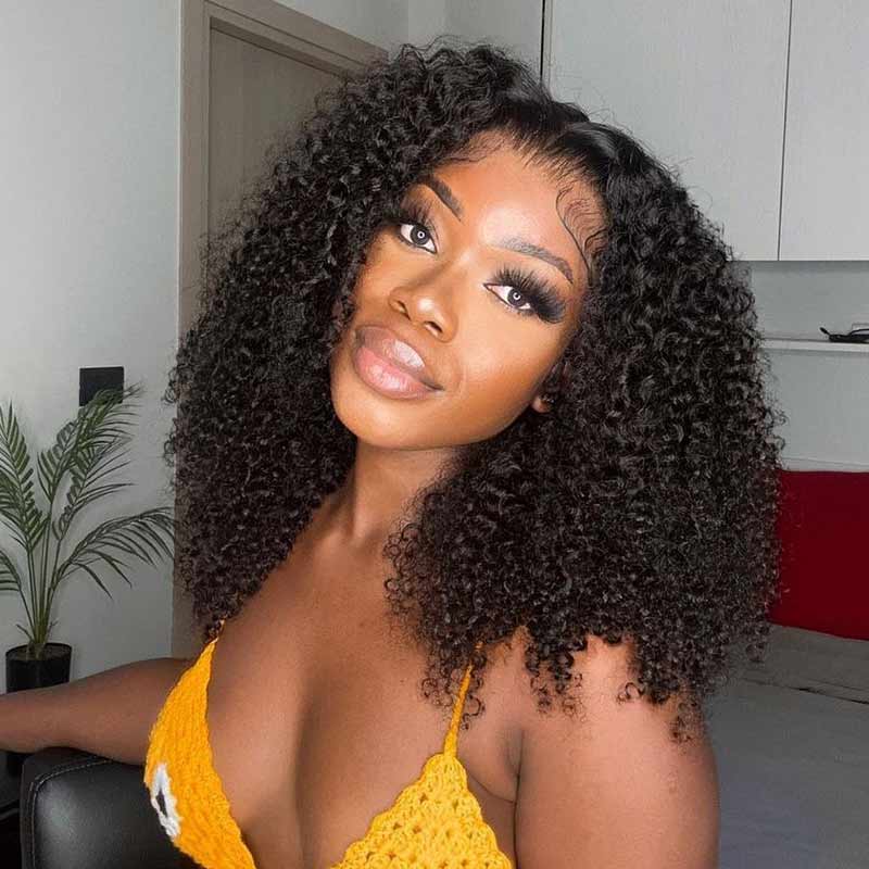 QVR Glueless Jerry Curly Pre-Bleached 7x5 Lace Wig with Pre-plucked Hairline - Image 4