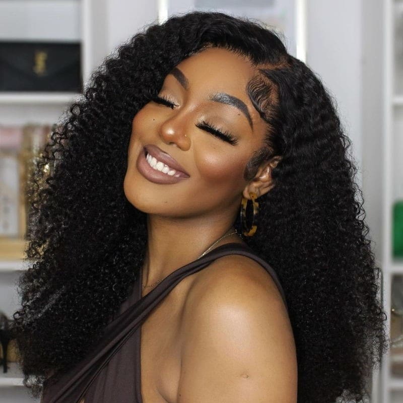 QVR Glueless Jerry Curly V Part Wigs Full Density No Leave Out Wear and Go Wigs - Image 3