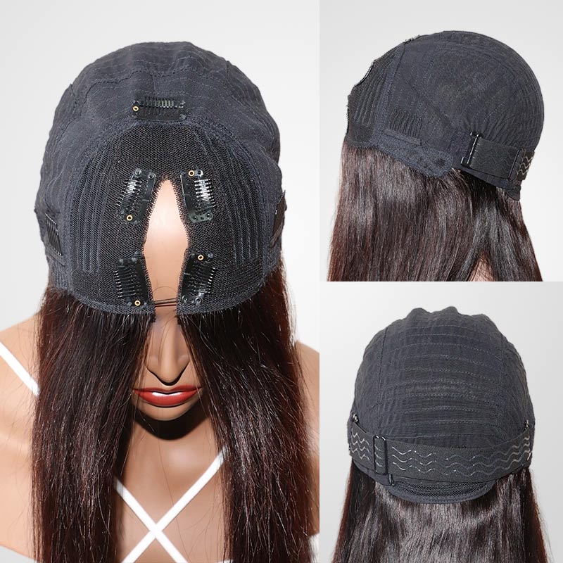 QVR Glueless Jerry Curly V Part Wigs Full Density No Leave Out Wear and Go Wigs - Image 7