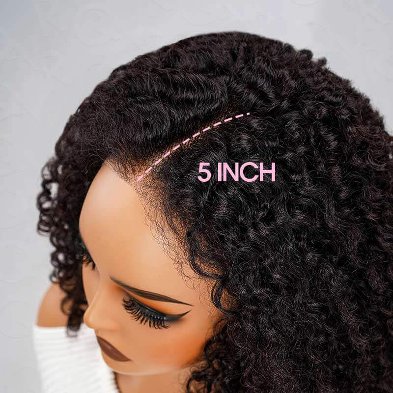 QVR Glueless Kinky Curly 5x5 Lace Closure Wig Ready to Go Soft Short Bob Wigs - Image 3
