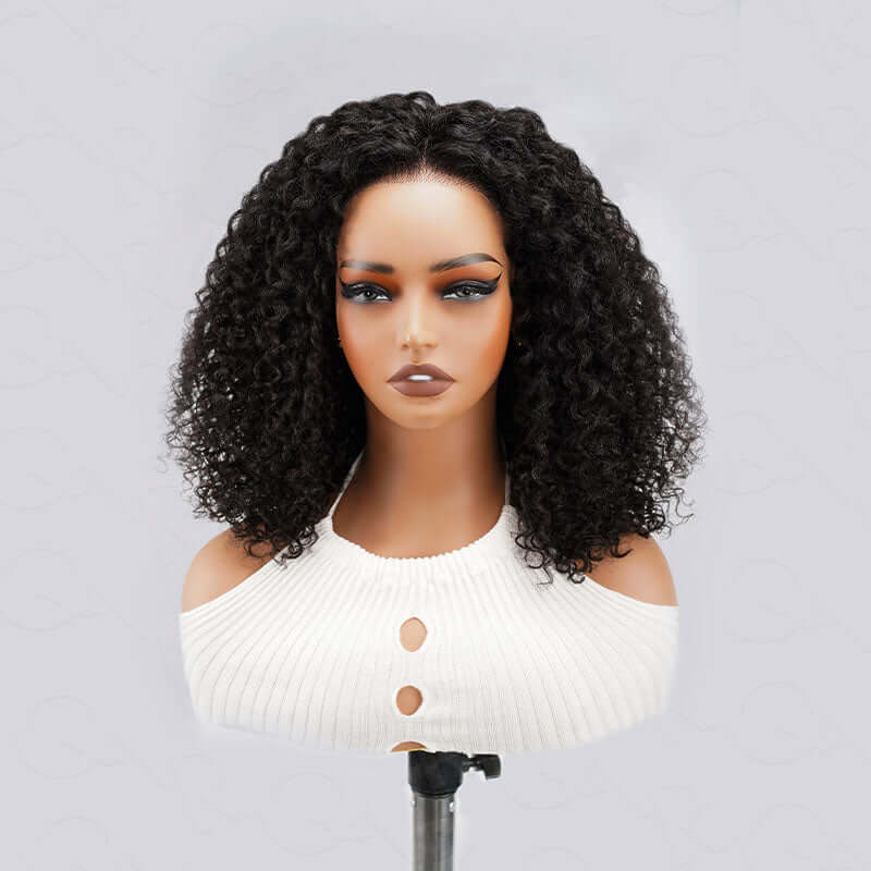 QVR Glueless Kinky Curly 5x5 Lace Closure Wig Ready to Go Soft Short Bob Wigs - Image 5
