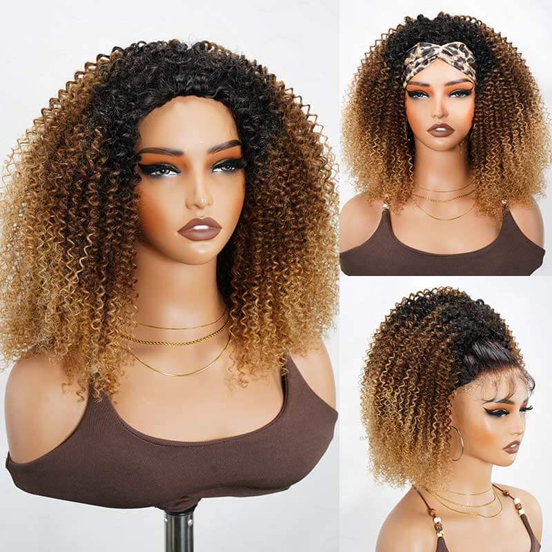 QVR Glueless Kinky Curly Half Wig 250% Density Human Hair Wig Wear Go Flip Over Wig - Image 26