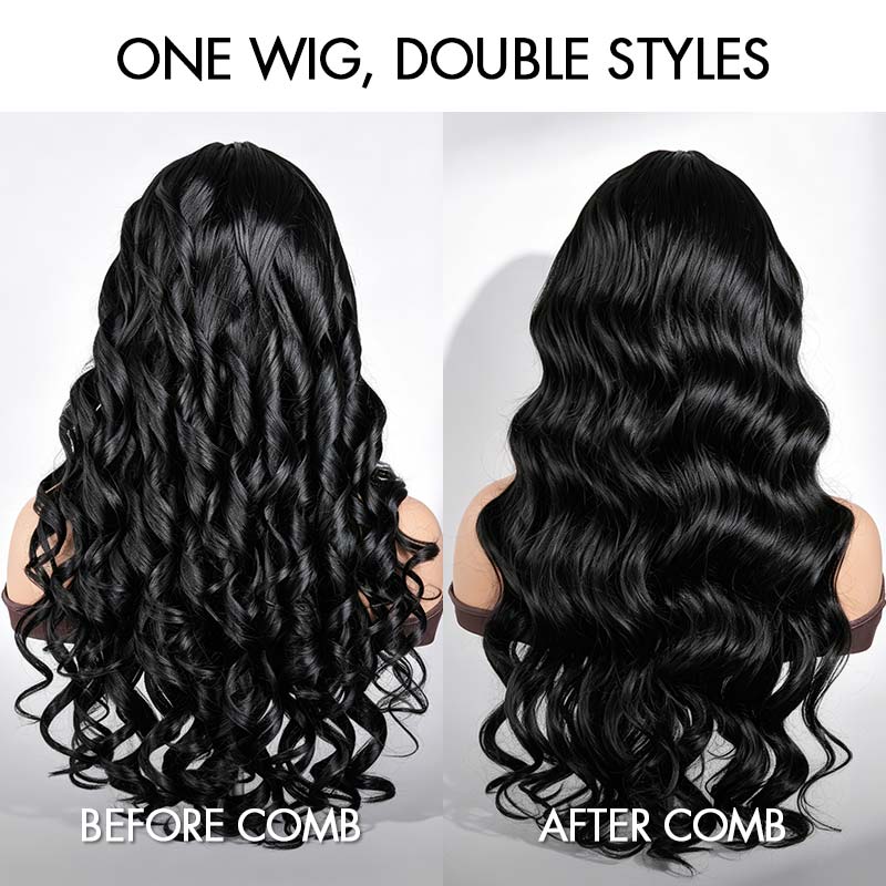 QVR Glueless Pre-Curled New Body Wave Human Hair U Part Wigs - Image 5