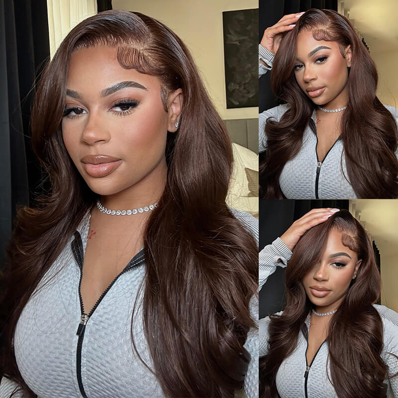 QVR Glueless Pre-Cut 4x6 Lace Closure Dark Brown #4 Colored Wear&Go Upgrade HD Lace Straight/Body Wave Human Hair Wig Beginner-Friendly - Image 2