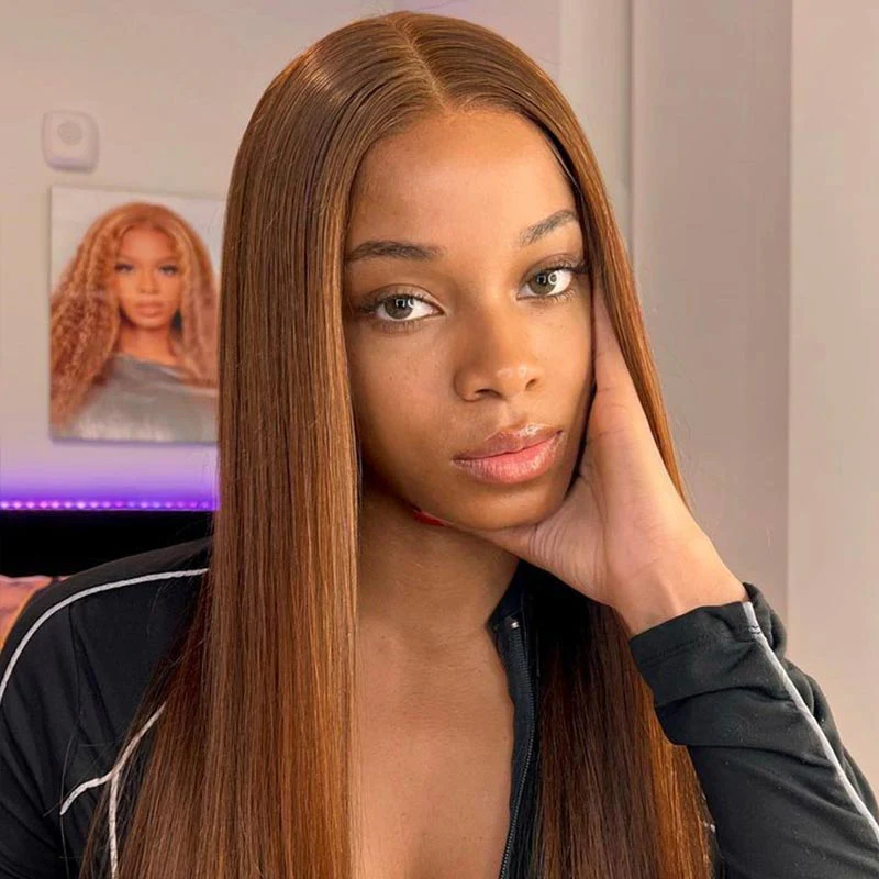 QVR Glueless Pre-cut 4x6 Lace Closure Human Hair Wigs Brown Color Body Wave Premium Wigs - Image 4