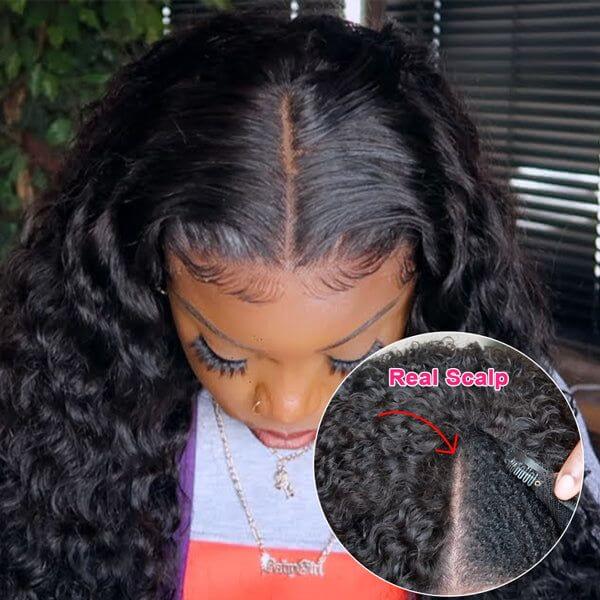 QVR Glueless Water Wave V Part Wigs 180% Density Super Natural Human Hair Glueless 0 Skill Needed Wig - Image 7