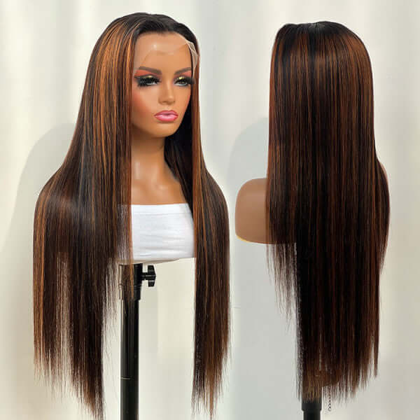 QVR Glueless Wig Highlight P1B/30 Body Wave 13x4 Lace Frontal Wigs Human Hair Wig For Black Women - Image 5