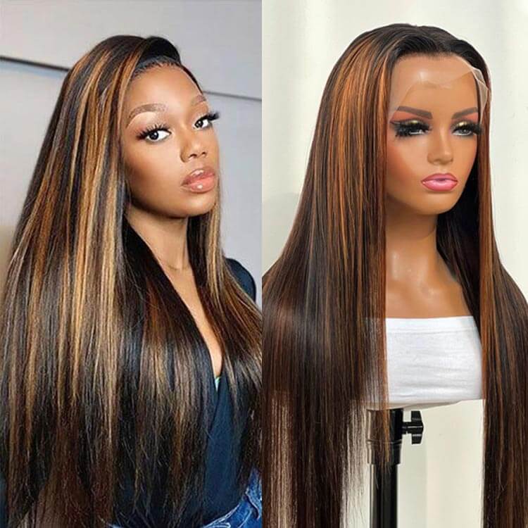 QVR Glueless Wig Highlight P1B/30 Body Wave 13x4 Lace Frontal Wigs Human Hair Wig For Black Women - Image 6