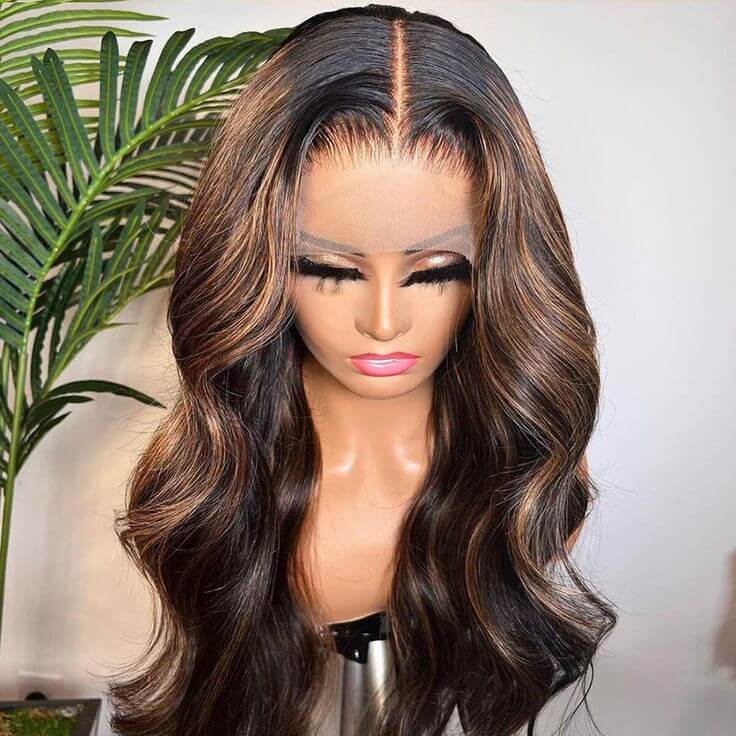 QVR Glueless Wig Highlight P1B/30 Body Wave 13x4 Lace Frontal Wigs Human Hair Wig For Black Women - Image 7