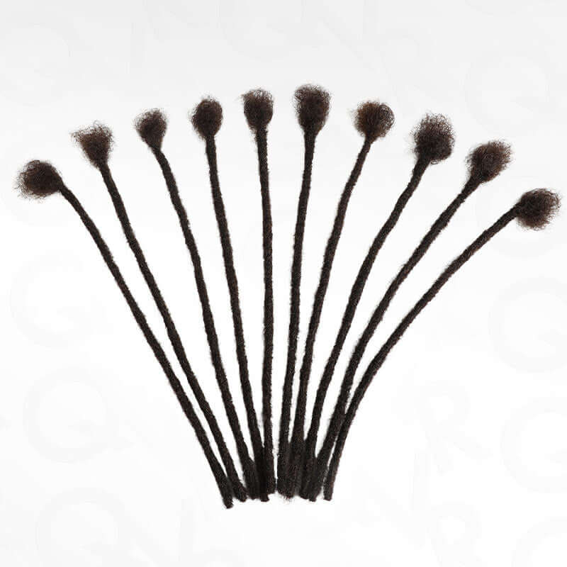 QVR Handmade Dreadlocks Deep Brown #2 Thickness 0.6cm Human Hair Loc Extensions - Image 2