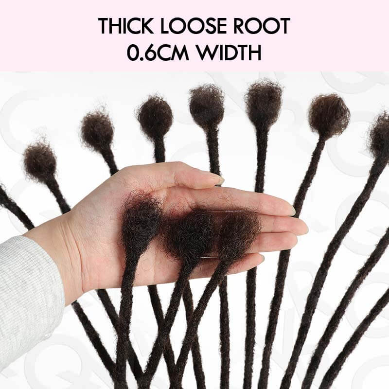 QVR Handmade Dreadlocks Deep Brown #2 Thickness 0.6cm Human Hair Loc Extensions - Image 3