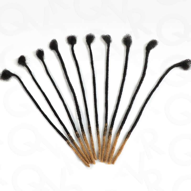 QVR Handmade Dreadlocks Ombre #T1B/27 Color Thickness 0.6cm Loc Extensions Human Hair - Image 5