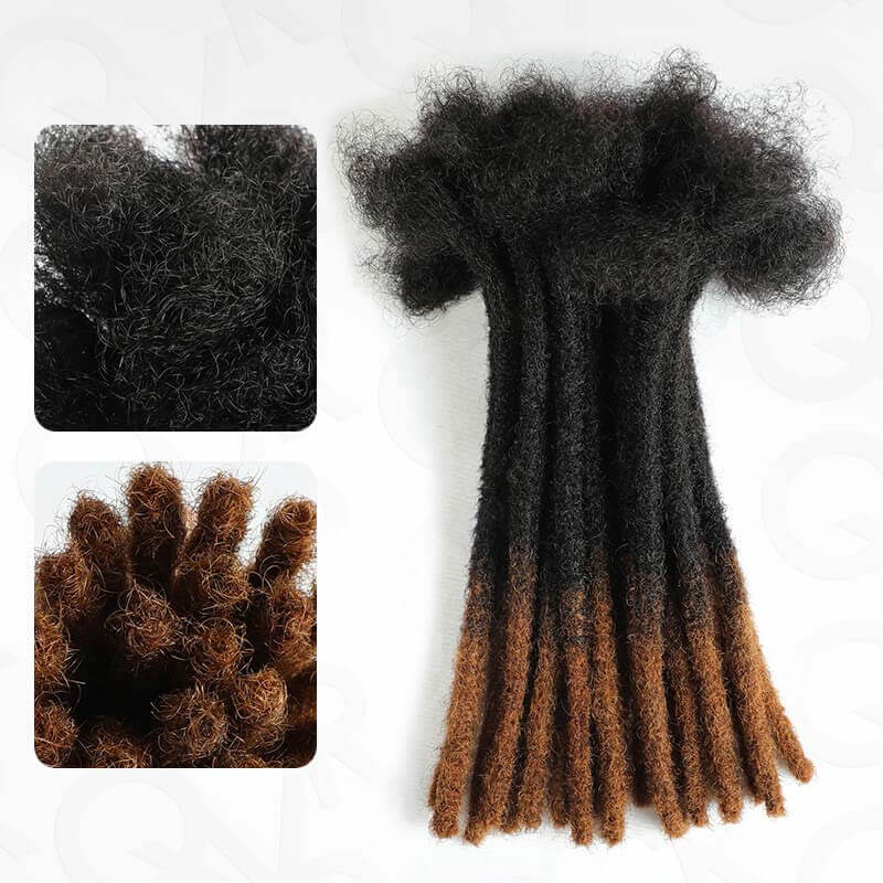 QVR Handmade Dreadlocks Ombre #T1B/27 Color Thickness 0.6cm Loc Extensions Human Hair - Image 7