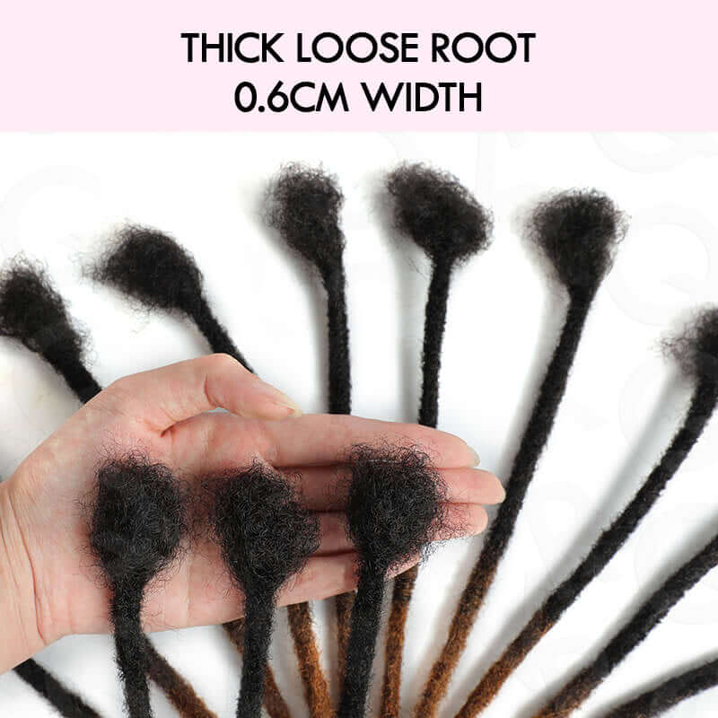 QVR Handmade Dreadlocks Ombre #T1B/30 Color Thickness 0.6cm Loc Extensions Human Hair - Image 2