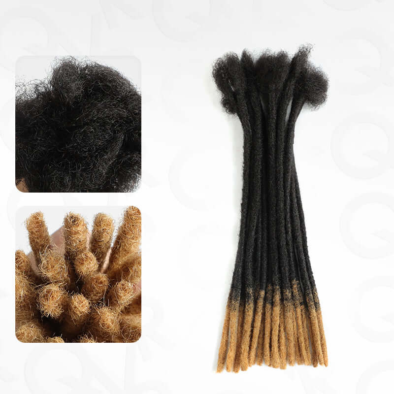 QVR Handmade Dreadlocks Ombre #T1B/27 Color Thickness 0.6cm Loc Extensions Human Hair - Image 2