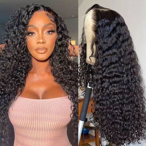 QVR HD Lace Water Wave 13x4 Lace Frontal Wig 180% Human Hair Wig With Baby Hair - Image 2