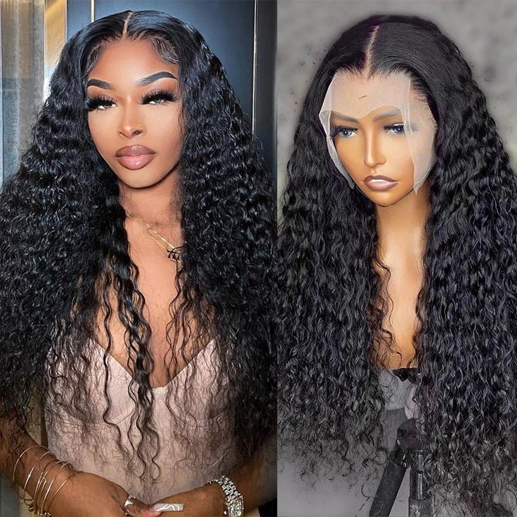 QVR HD Lace Water Wave 13x4 Lace Frontal Wig 180% Human Hair Wig With Baby Hair - Image 3