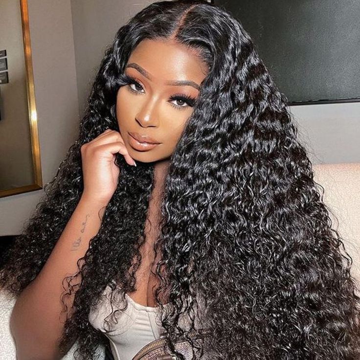 QVR HD Lace Water Wave 13x4 Lace Frontal Wig 180% Human Hair Wig With Baby Hair - Image 4