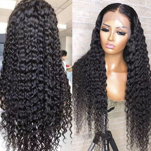 QVR HD Lace Water Wave 13x4 Lace Frontal Wig 180% Human Hair Wig With Baby Hair - Image 6