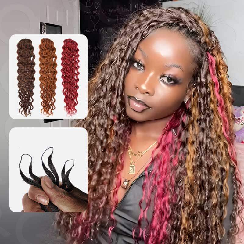QVR Highlight #4/30/530 Color Water Wave Crochet Braid Human Hair Extensions