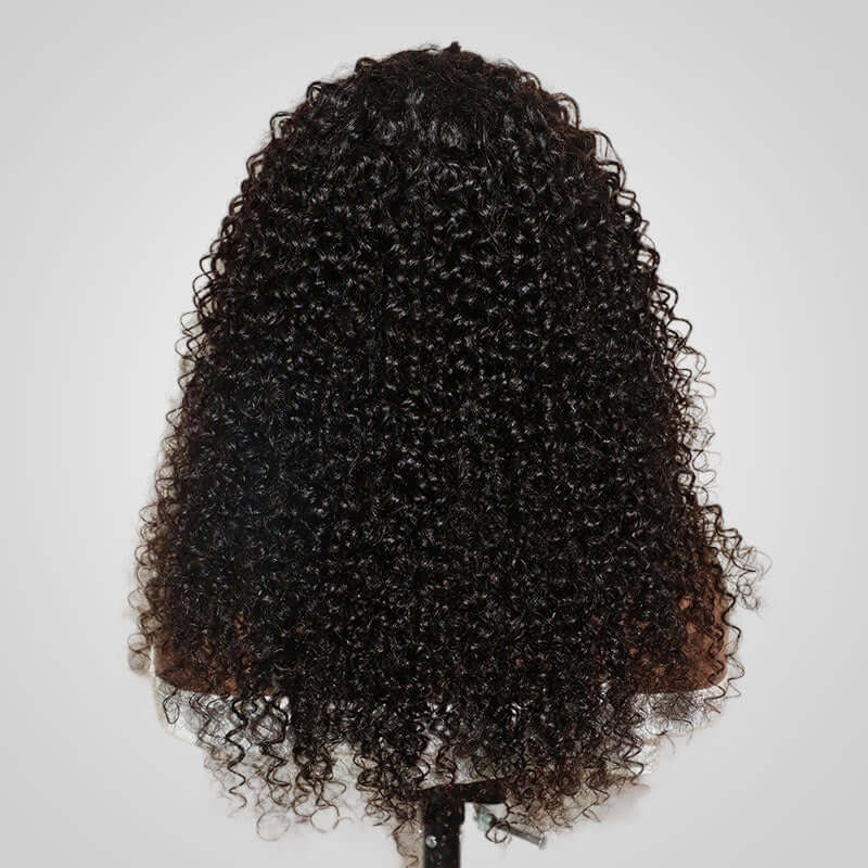 QVR Highlight Curly No Lace Piano #4/27 Color Glueless Machine Made Wig With Bangs - Image 7