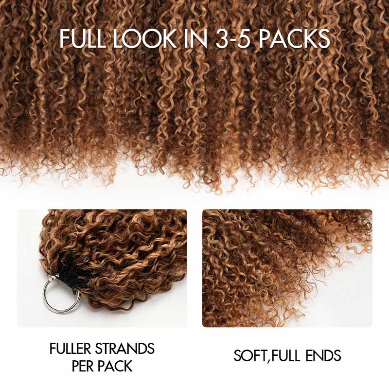 QVR Highlight #P4/27 Feather Crochet Human Hair Burmese Kinky Curly Miracle Knots Hairstyle - Image 5