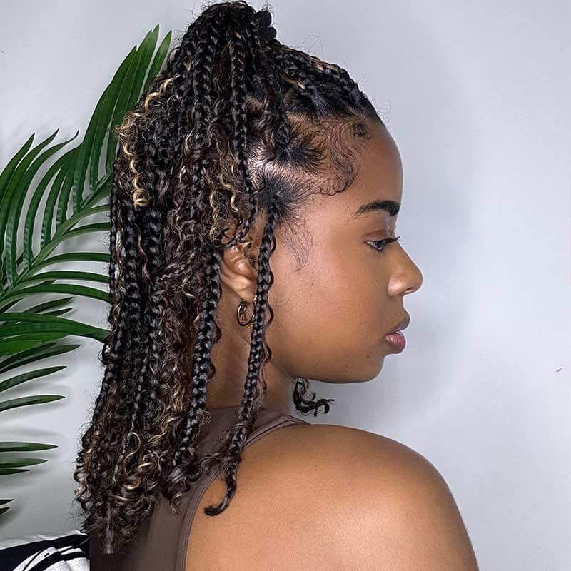 QVR Highlight P4/27 Kinky Curly Bulk Hair Extensions for Boho Knotless Braiding - Image 5
