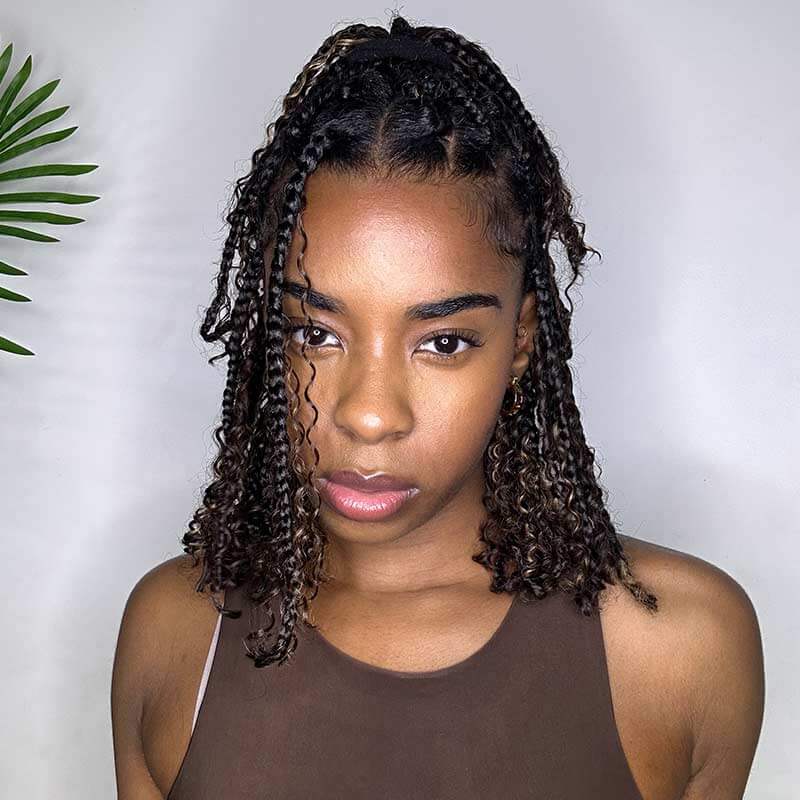 QVR Highlight P4/27 Kinky Curly Bulk Hair Extensions for Boho Knotless Braiding - Image 8