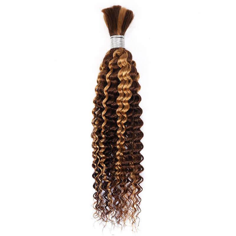 QVR Highlight P4/27 Kinky Curly Bulk Hair Extensions for Boho Knotless Braiding - Image 9