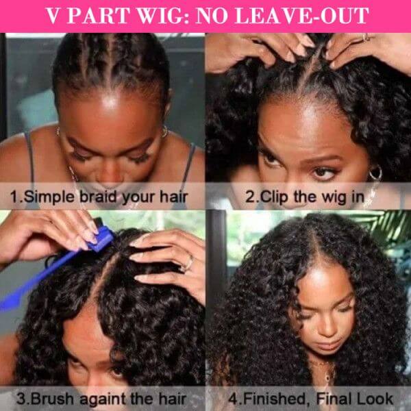 QVR Highlight V Part Wig Piano #4/27 Color Virgin Human Hair Soft Silky Straight Wigs - Image 8
