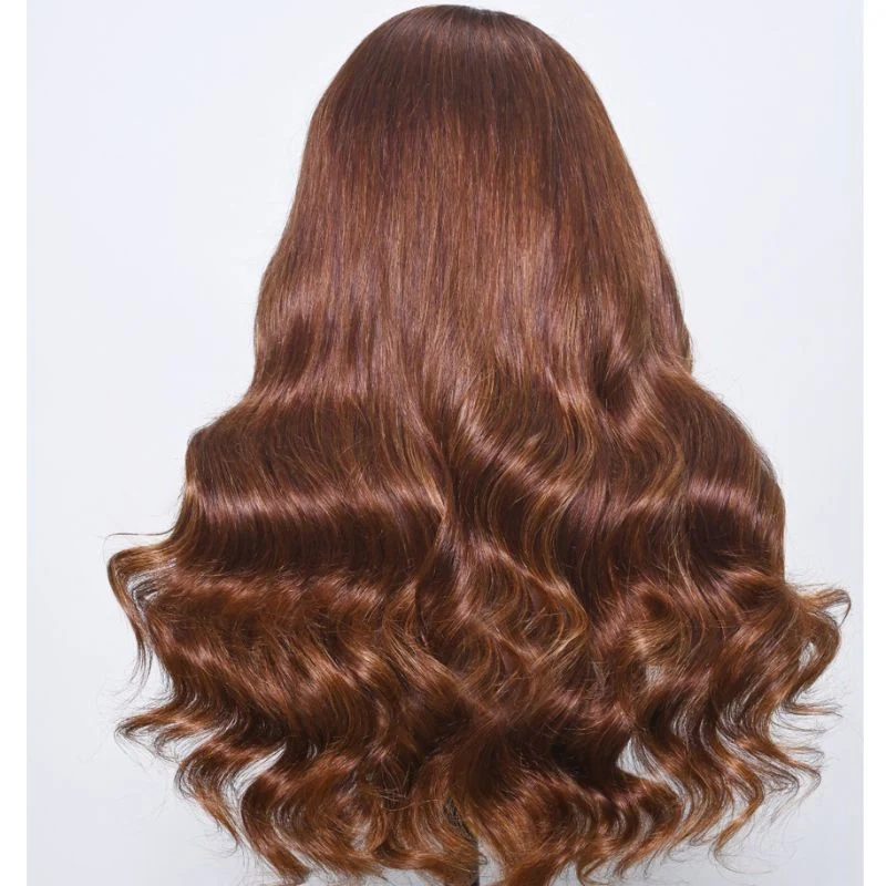 QVR Highlights 13x4 Lace Front Brown Body Wave Wigs Bleached Knots 4x4 Lace Closure Wigs - Image 2