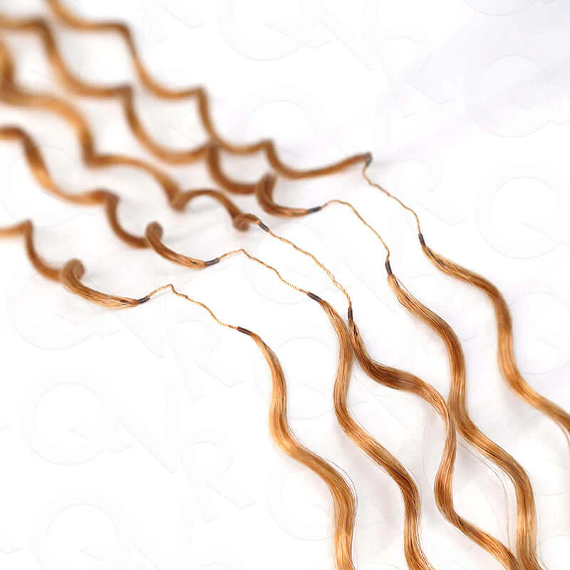 QVR Honey Blonde #27 Crochet Hair Body Wave Machine Made Feather Human Hair Extension - Image 3