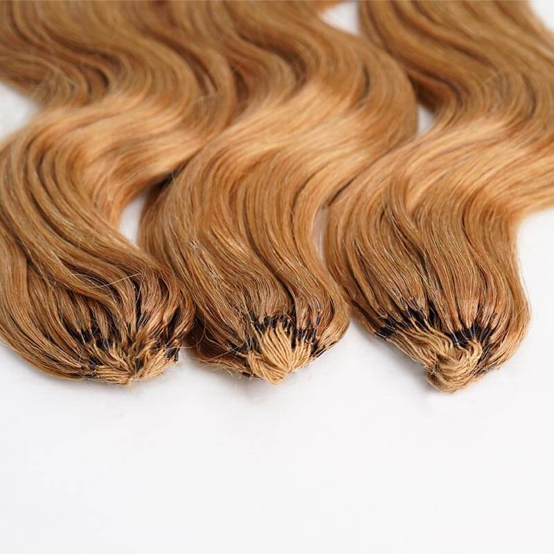 QVR Honey Blonde #27 Crochet Hair Body Wave Machine Made Feather Human Hair Extension - Image 5