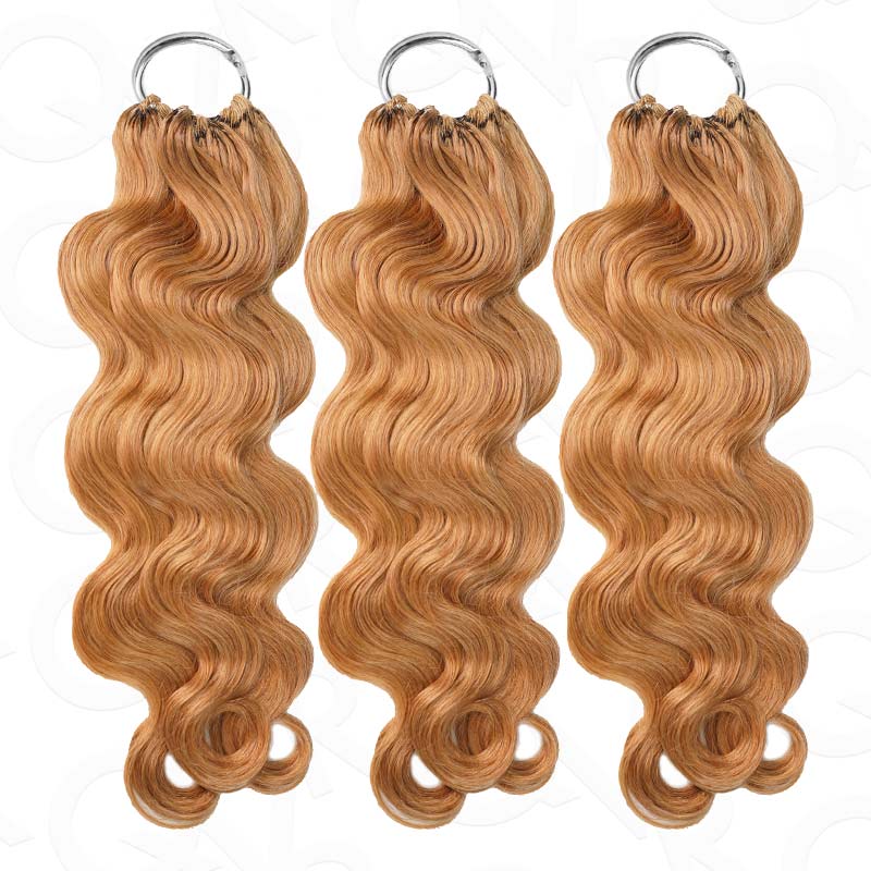 QVR Honey Blonde #27 Crochet Hair Body Wave Machine Made Feather Human Hair Extension - Image 6