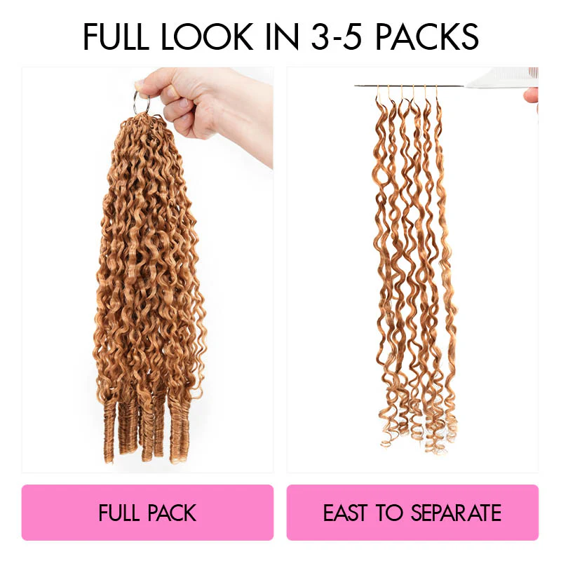 QVR Honey Blonde #27 Feather Crochet Human Hair Burmese Curly Crochet Weave Hair Extensions - Image 6