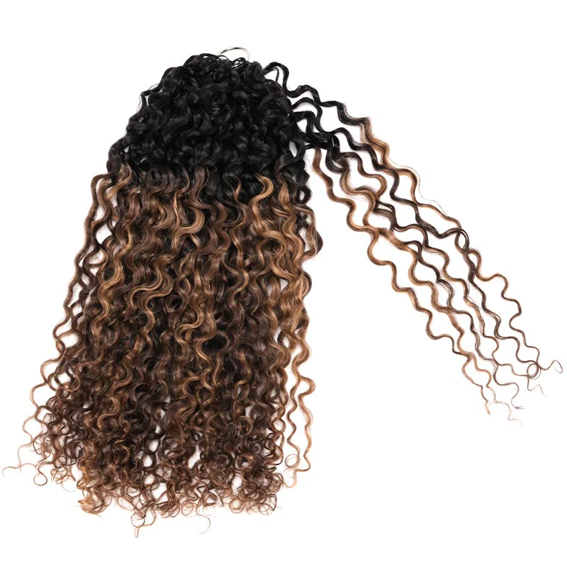 QVR Twist Curly Feather Crochet Human Hair Highlight #P4/27 Miracle Knots Crochet Weave Hair Extensions - Image 9