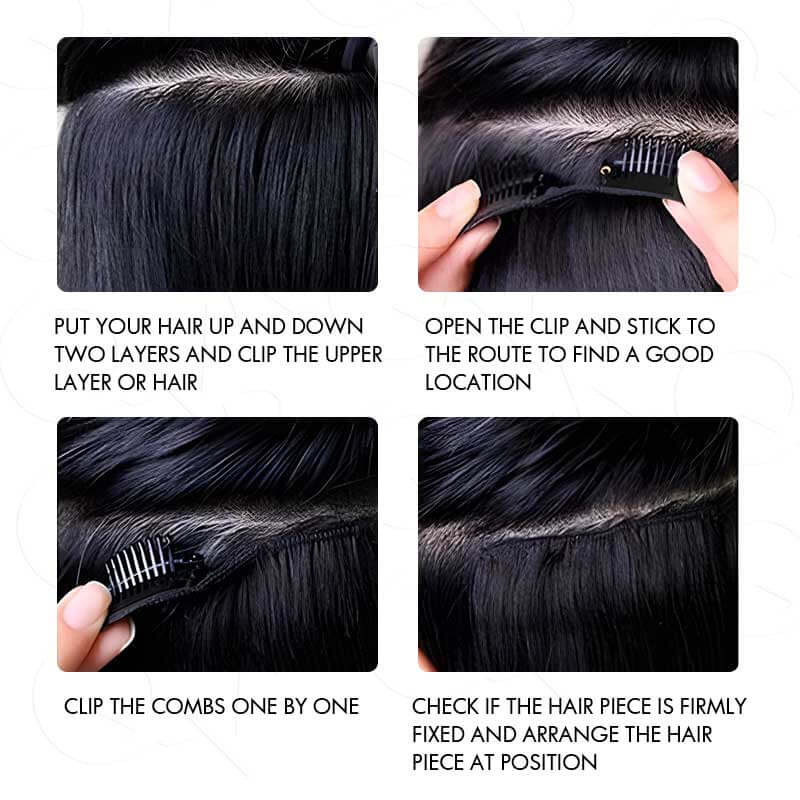 QVR Invisible 9PCS Weft Clip In Hair Extensions 5PCS Volumizer Afro Kinky Curly PU Clip In Human Hair - Image 14