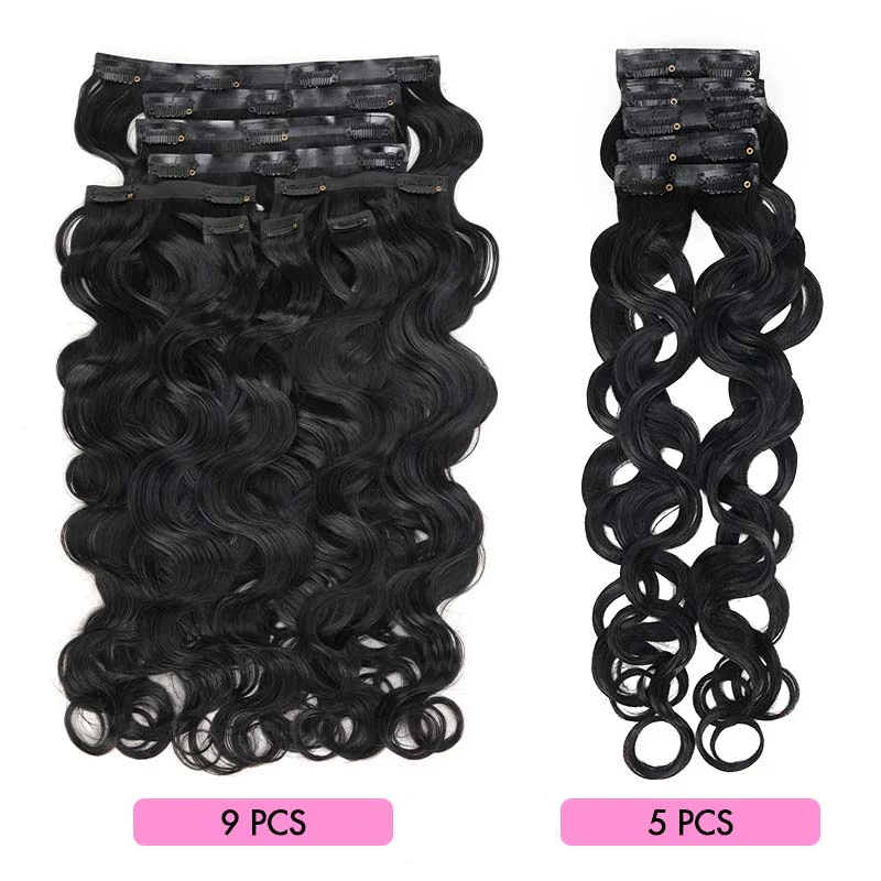 QVR Invisible Body Wave PU Clip In Hair Extensions 9PCS 5PCS Volumizer Human Hair - Image 6
