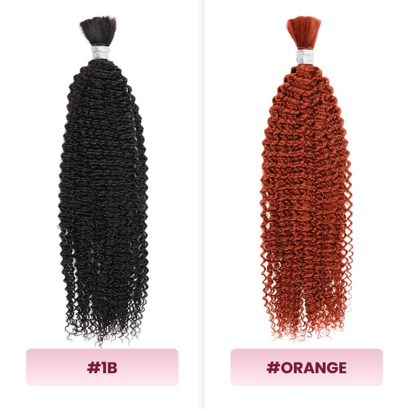 QVR Kinky Curly Bulk Hair Extensions for Boho Knotless Braiding - Image 4