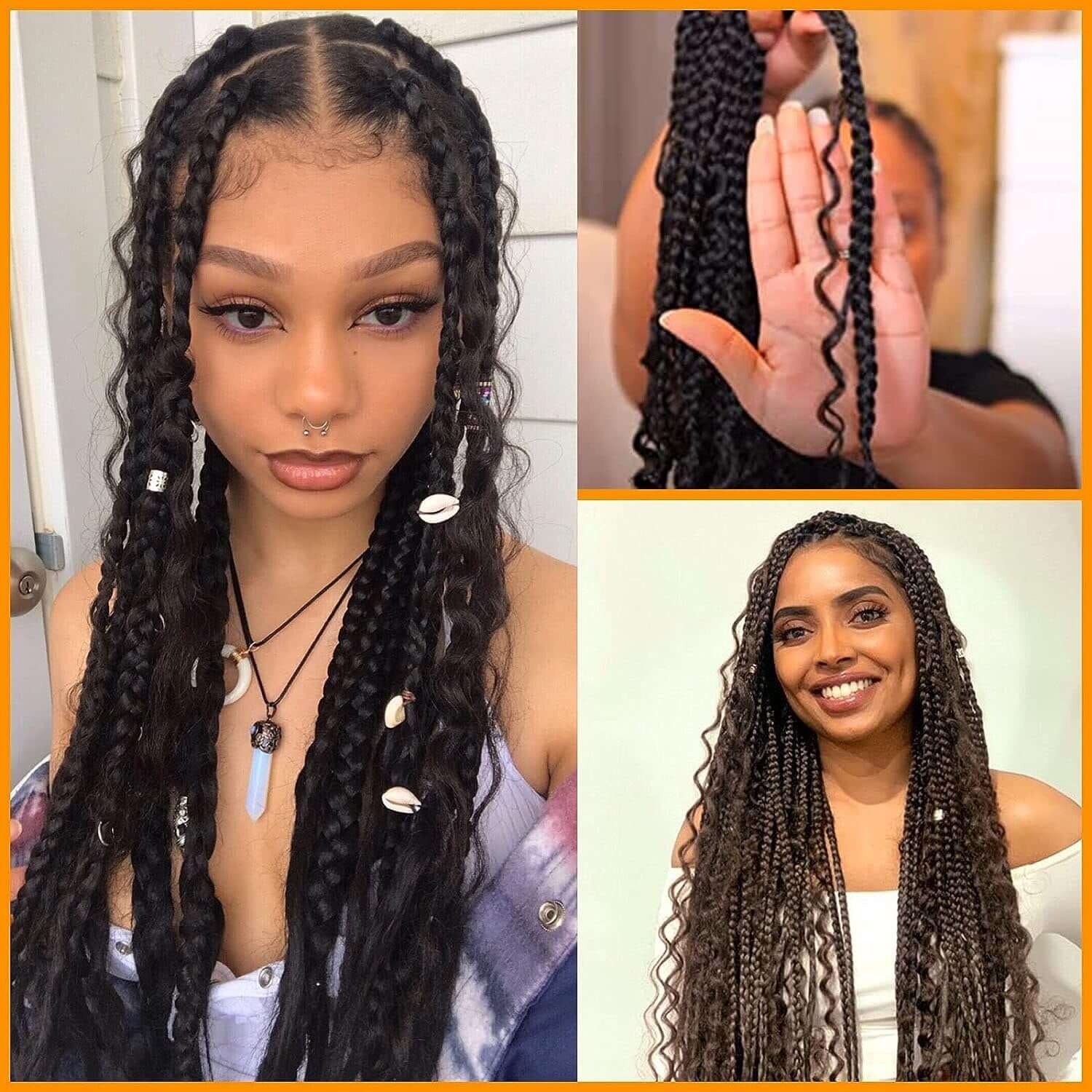 QVR Kinky Curly Bulk Hair Extensions for Boho Knotless Braiding - Image 5